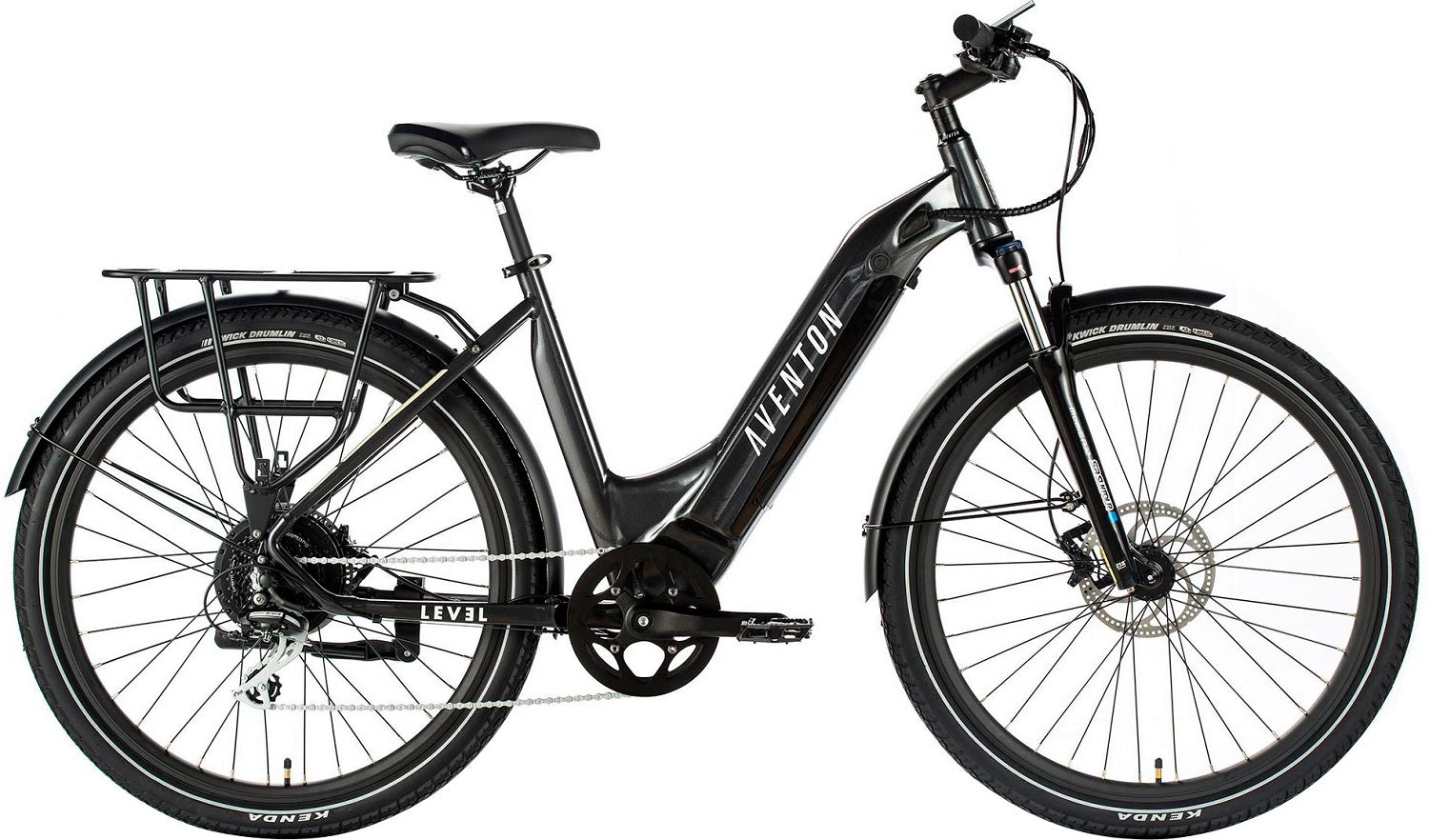 Aventon Level Commuter Step-Through Ebike with 40-mile Range - S/M - Earth Grey (Certified Refurbished)