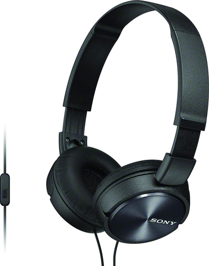 Sony MDR-ZX310AP ZX Series Wired On Ear Headphones with Mic - Black (Refurbished)