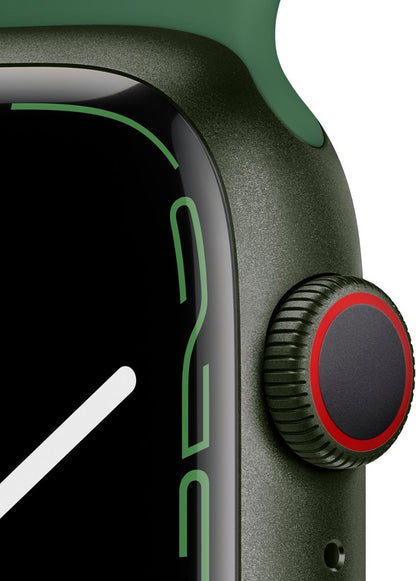 Apple Watch Series 7 (GPS + LTE) 41mm Green Aluminum Case &amp; Clover Sport Band (Refurbished)