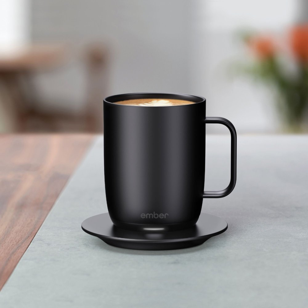 Ember Temperature Control Smart Ceramic Mug, 14 oz, 1-hr Battery Life - Black (Refurbished)