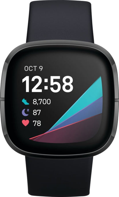Fitbit Sense Fitness Smartwatch and Fitness Tracker - Graphite (Refurbished)