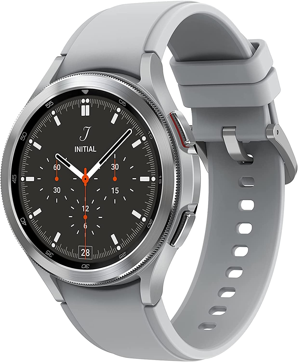 Samsung Galaxy Watch4 Classic Smartwatch 46mm LTE Silver with Gray Sport Band (Pre-Owned)