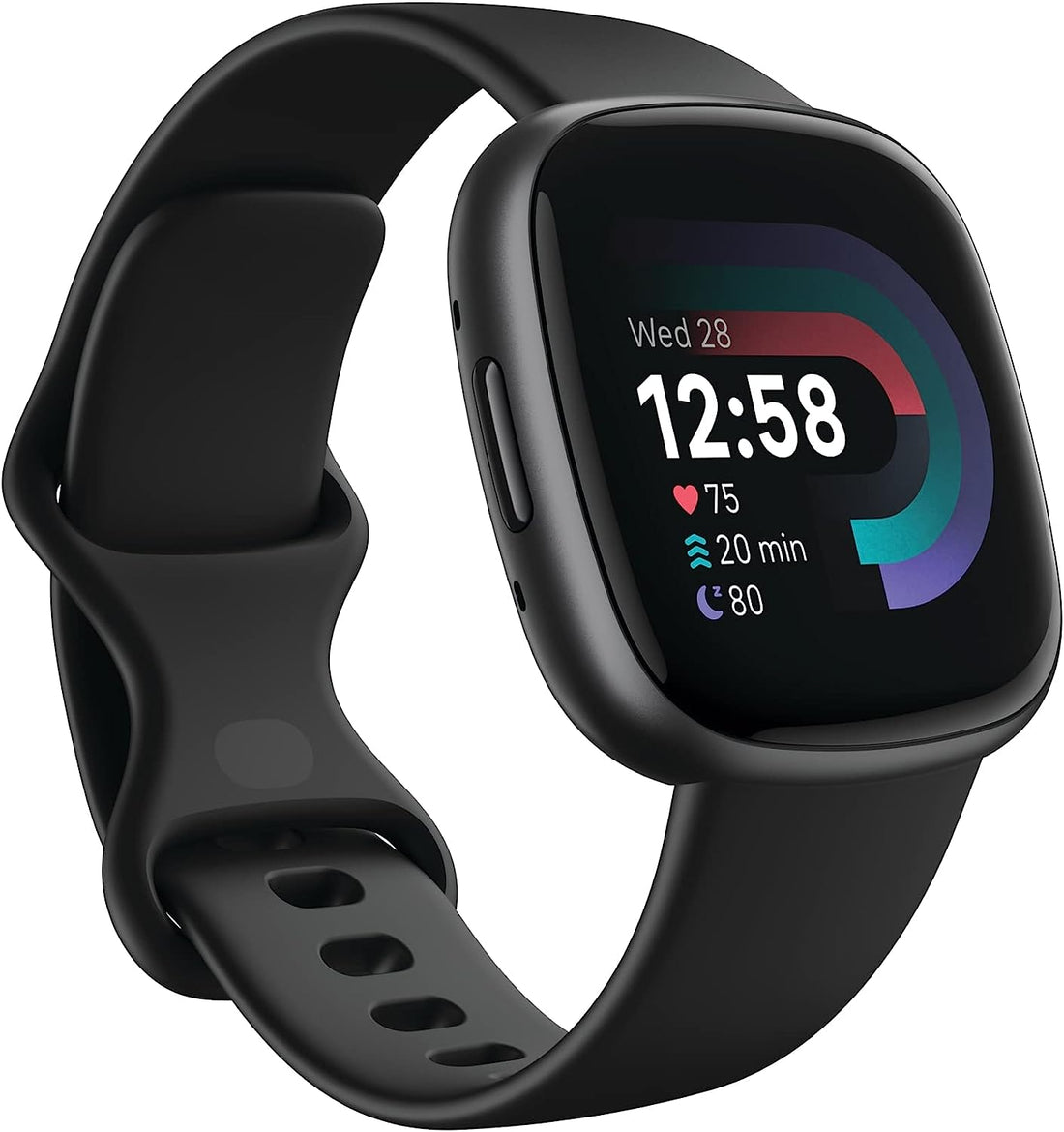 Fitbit Versa 4 Health &amp; Fitness Smartwatch with GPS &amp; Heart Rate - Graphite (Refurbished)