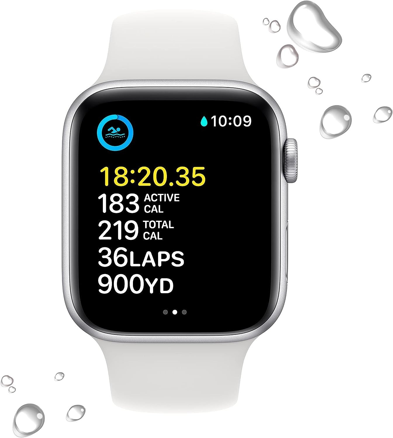 Apple Watch SE 2nd Gen (GPS + LTE) 40mm Silver Aluminum Case & White Sport Band (Refurbished)