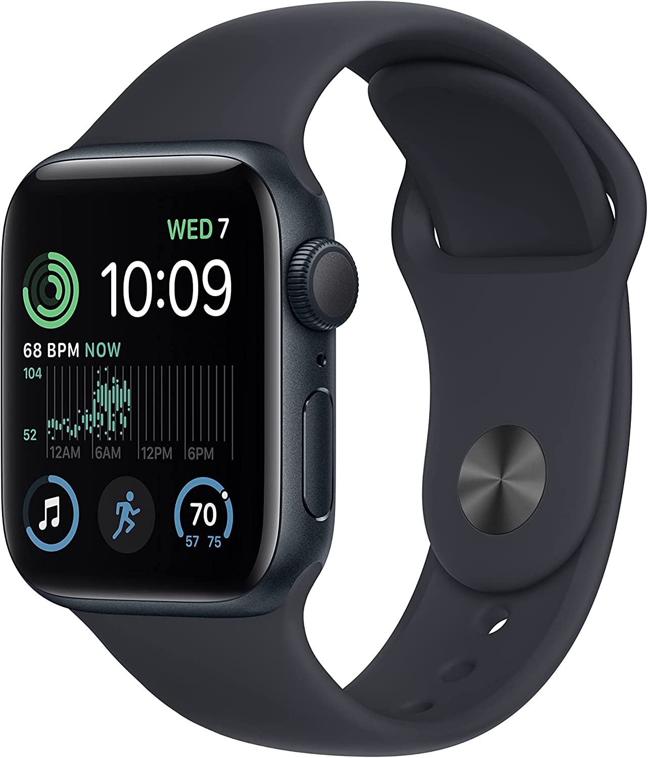 Apple Watch SE 2nd Gen (GPS + LTE) 40mm Midnight Aluminum Case & Black Sport Band (Renewed)