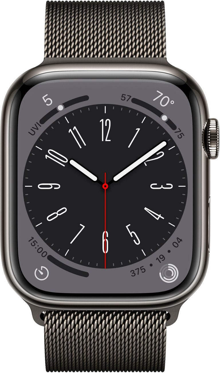 Apple Watch Series 8 (GPS+LTE) 45MM Graphite Stainless Steel Case Milanese Loop (Refurbished)
