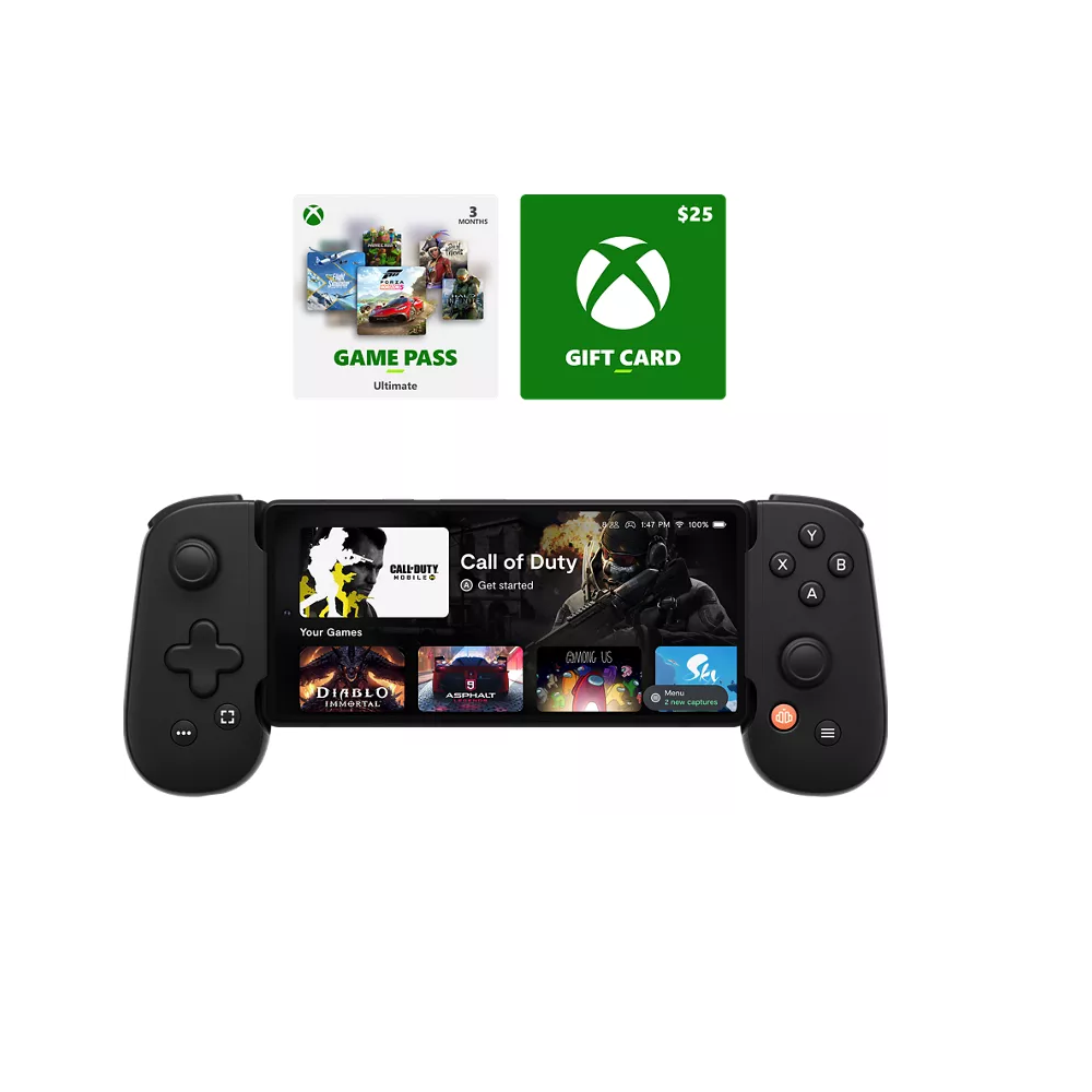 Backbone One Mobile Gaming Controller for Android with Bundle - Black (Refurbished)