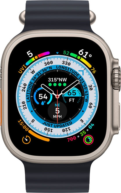 Apple Watch Ultra (GPS + LTE) 49mm Silver Titanium Case &amp; Midnight Ocean Band (Refurbished)