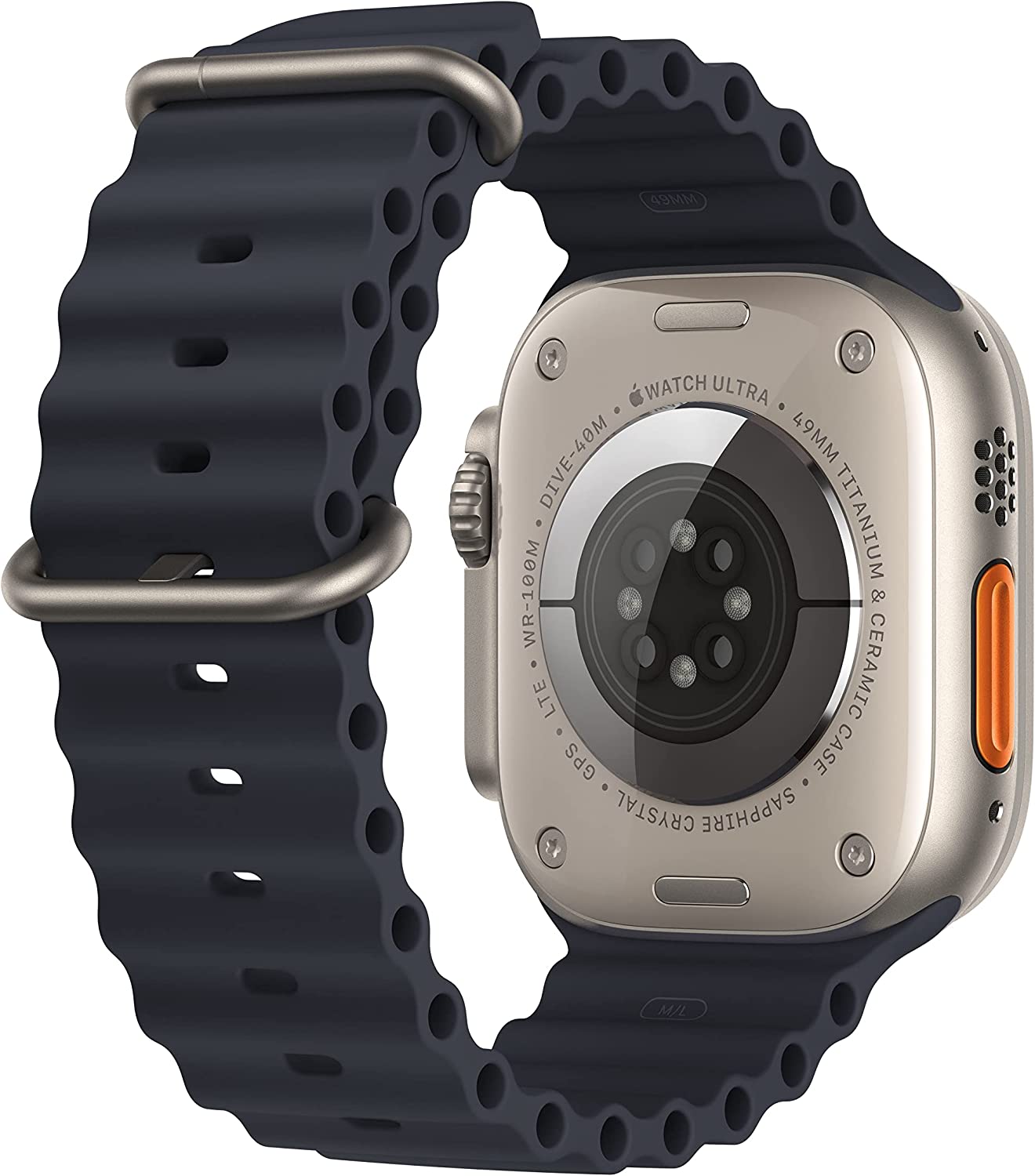 Apple Watch Series Ultra - Titanium Case w/ Midnight Ocean Band, Unlocked, 49mm - Renewed