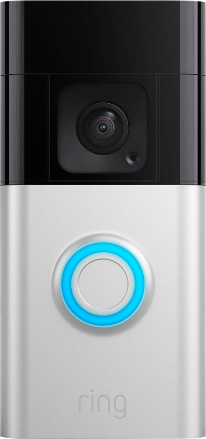 Ring Battery Doorbell Plus Smart Doorbell w/Head to Toe View - Satin Nickel (Refurbished)