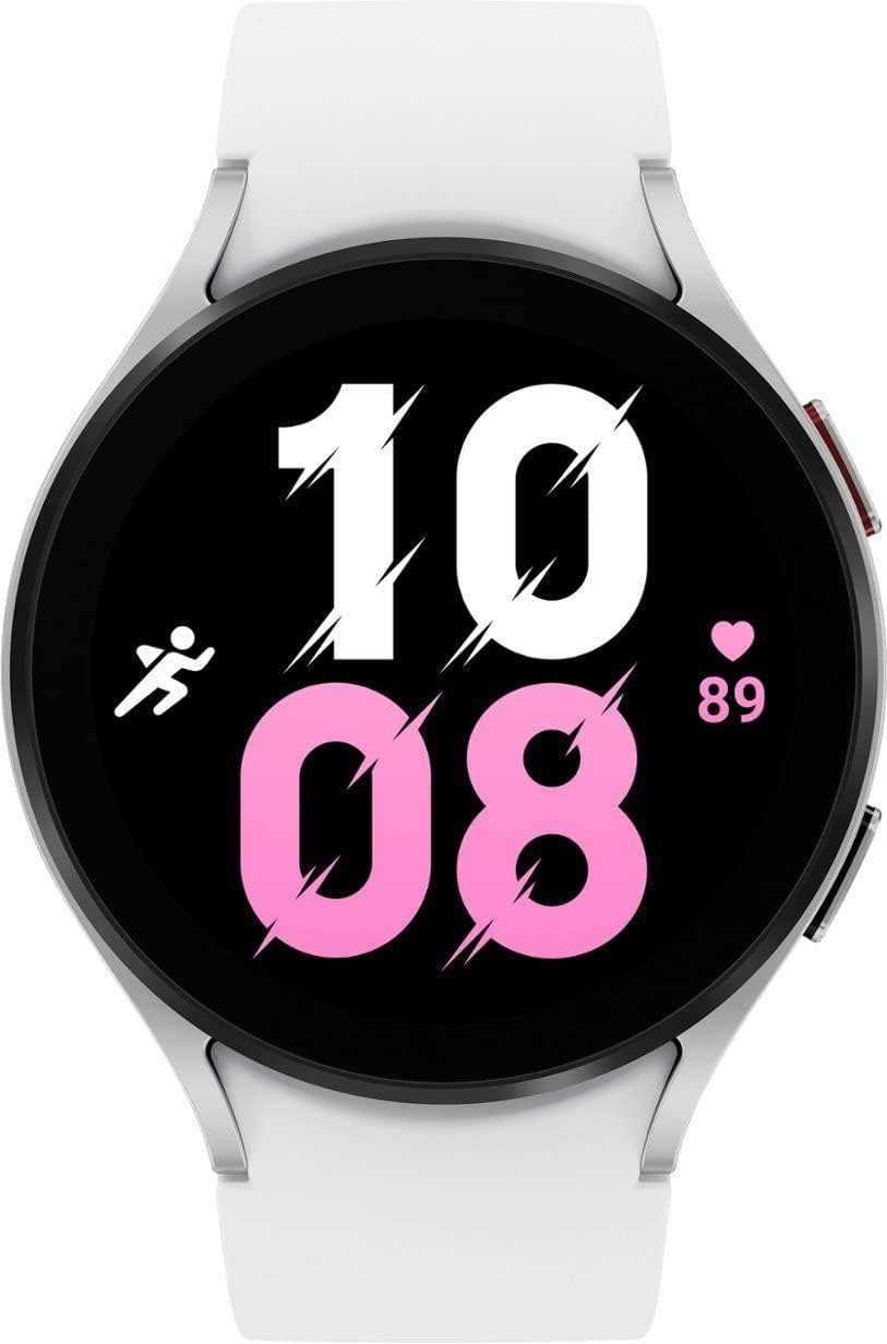 Samsung Galaxy Watch 5 (Bluetooth, 44mm) Silver Case with White Rubber Band (Refurbished)
