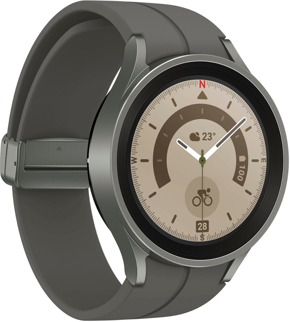 Samsung Galaxy Watch5 Pro (GPS) 45mm Gray Titanium Smartwatch & Gray Band (Refurbished)