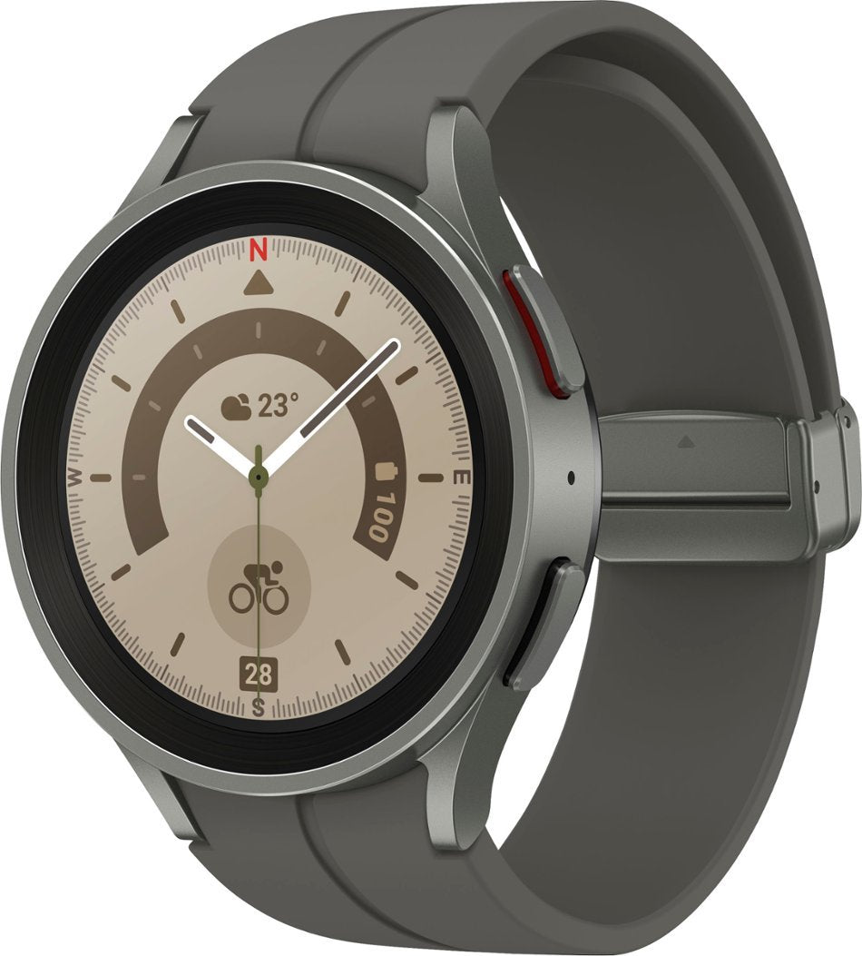 Samsung Galaxy Watch5 Pro (GPS) 45mm Gray Titanium Smartwatch & Gray Band (Refurbished)