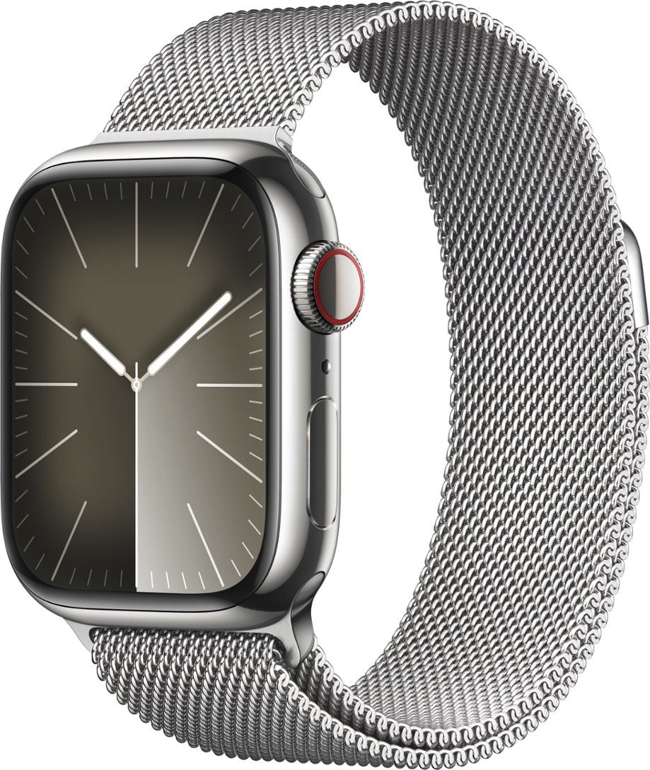 Apple Watch Series 9 (GPS + LTE) 41mm Silver Stainless Steel Case Milanese Loop (Refurbished)