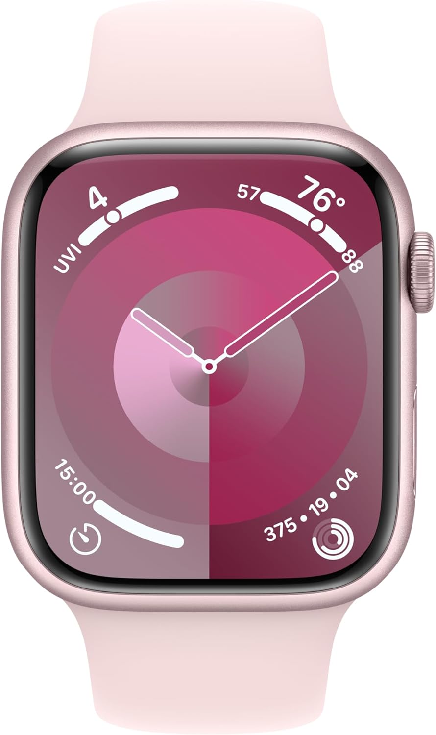 Apple Watch S9 (GPS + LTE) 45MM  Pink Aluminum Case Light Pink Sport Band (Refurbished)