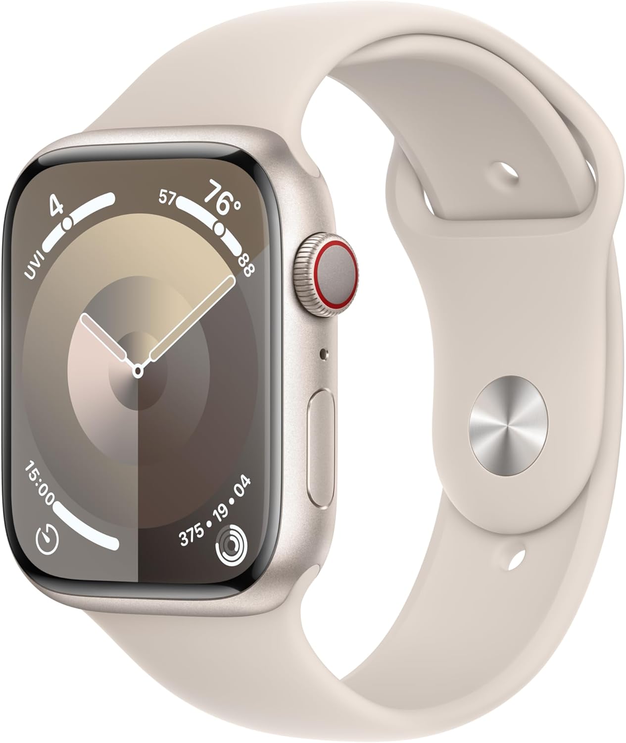 Apple Watch Series 9 (GPS + LTE) 45MM Starlight Aluminum Case Starlight Sport Loop (Renewed)