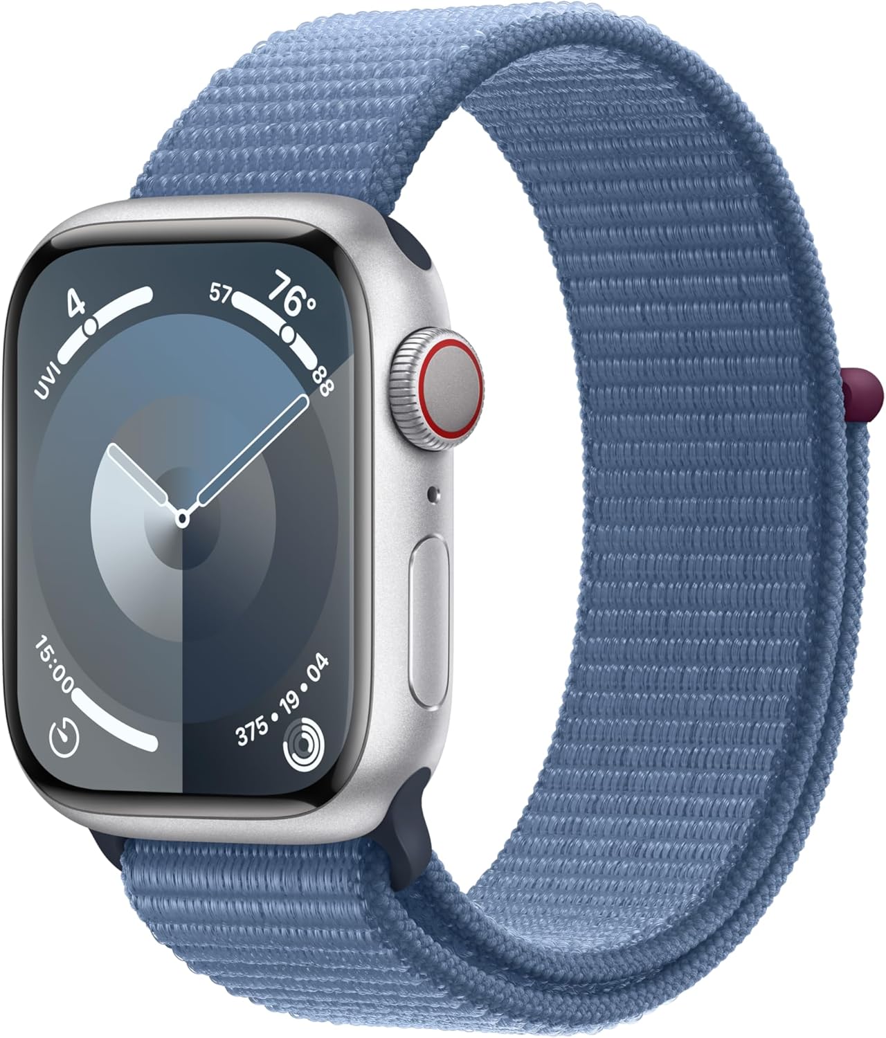 Apple Watch Series 9 (GPS + LTE) 41MM Silver Aluminum Case Winter Blue Sport Loop (Renewed)