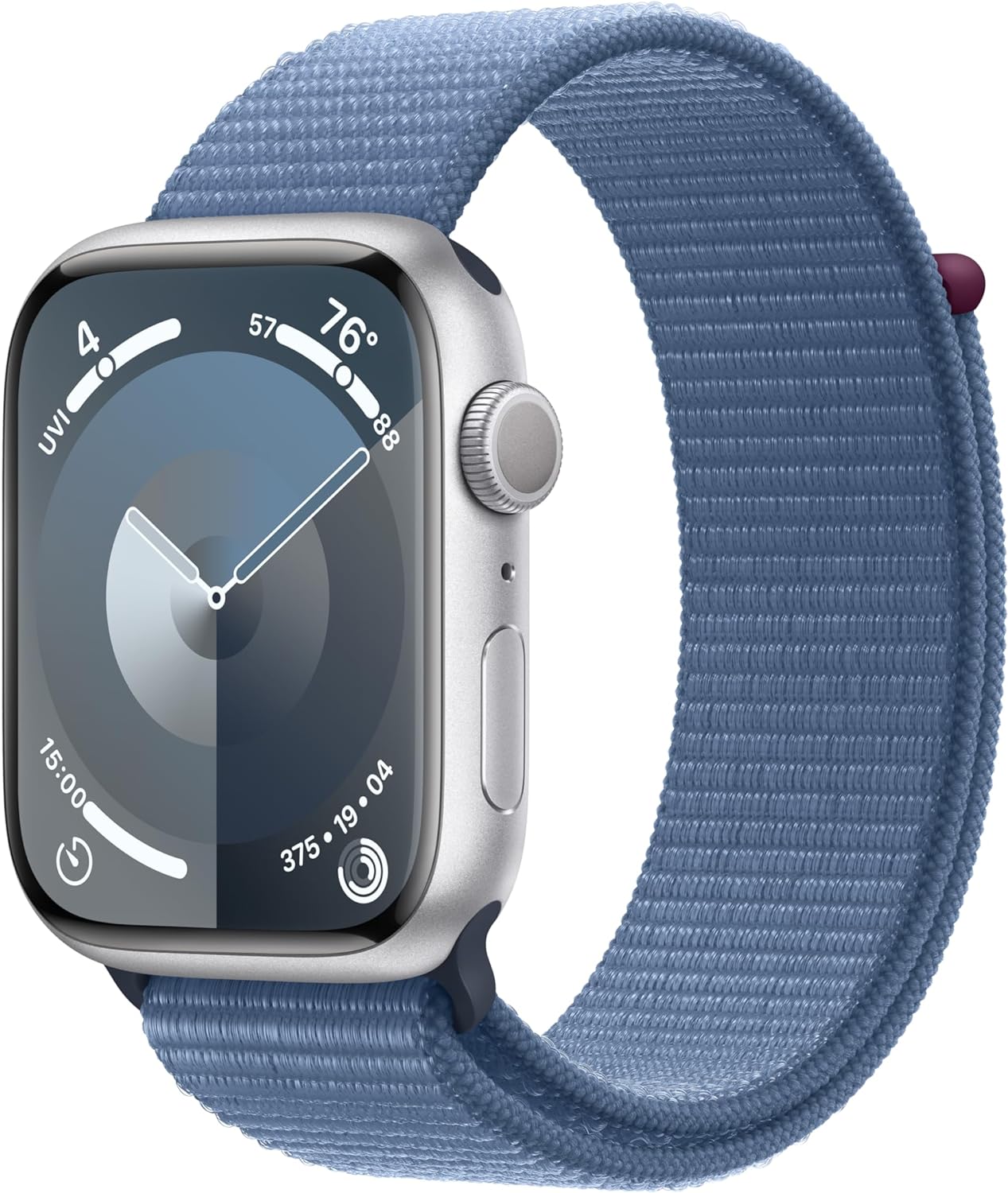 Apple Watch Series 9 (GPS) 45MM Silver Aluminum Case Winter Blue Sport Loop (Refurbished)
