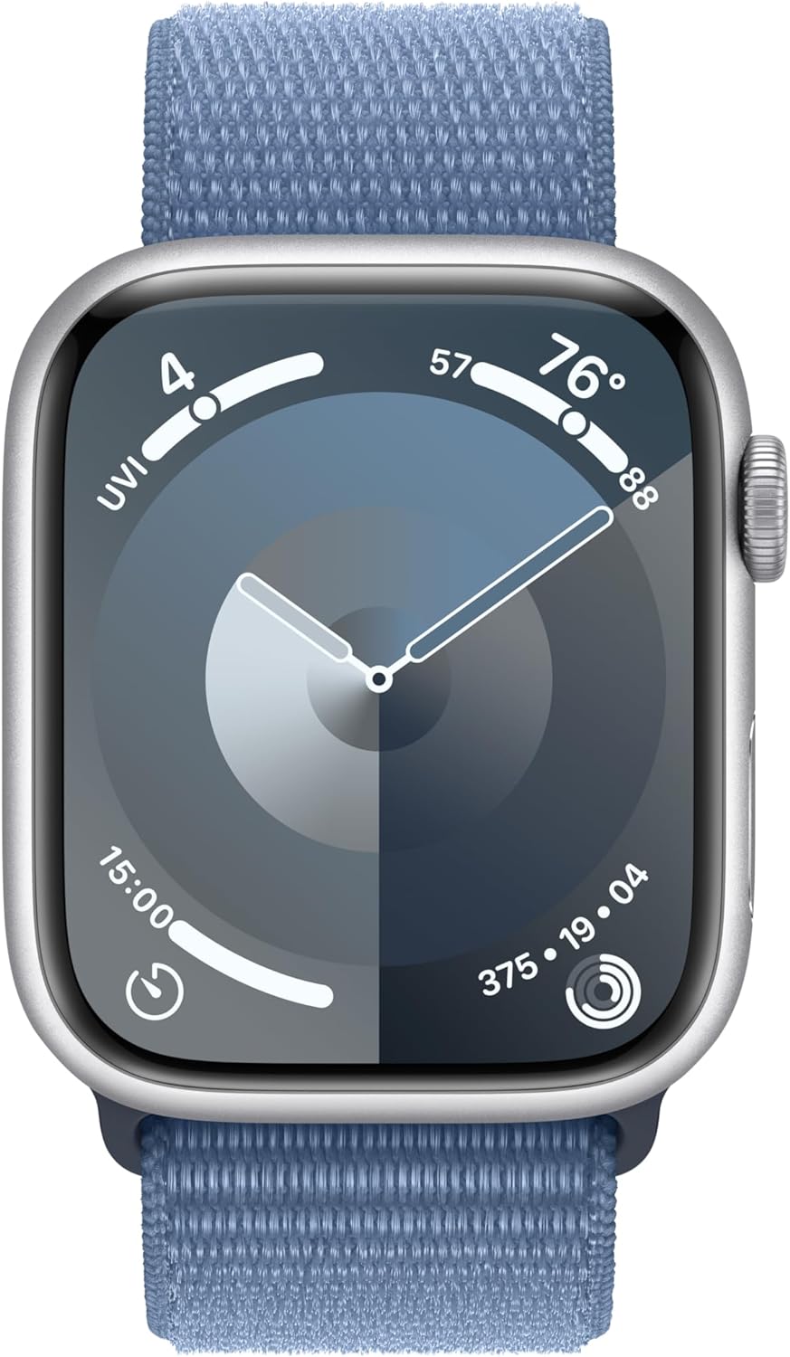 Apple Watch Series 9 (GPS) 45MM Silver Aluminum Case Winter Blue Sport Loop (Refurbished)