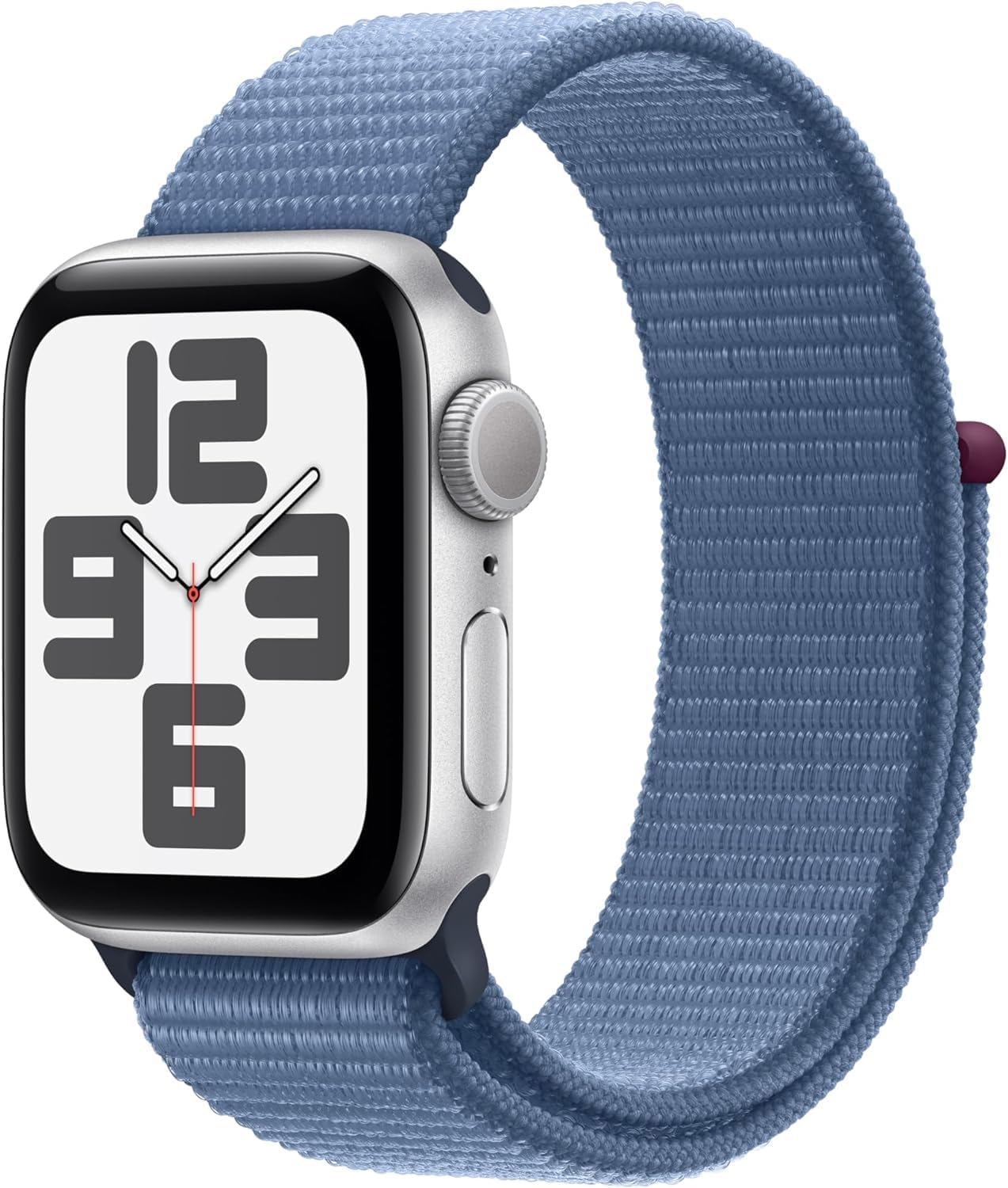 Apple Watch SE 2nd Gen (GPS) 44MM Silver Aluminum Case Winter Blue Sport Loop (Refurbished)