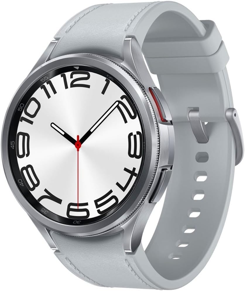 Samsung Galaxy Watch 6 Classic 47mm (Bluetooth) Silver Hybrid Eco-Leather Band (Pre-Owned)