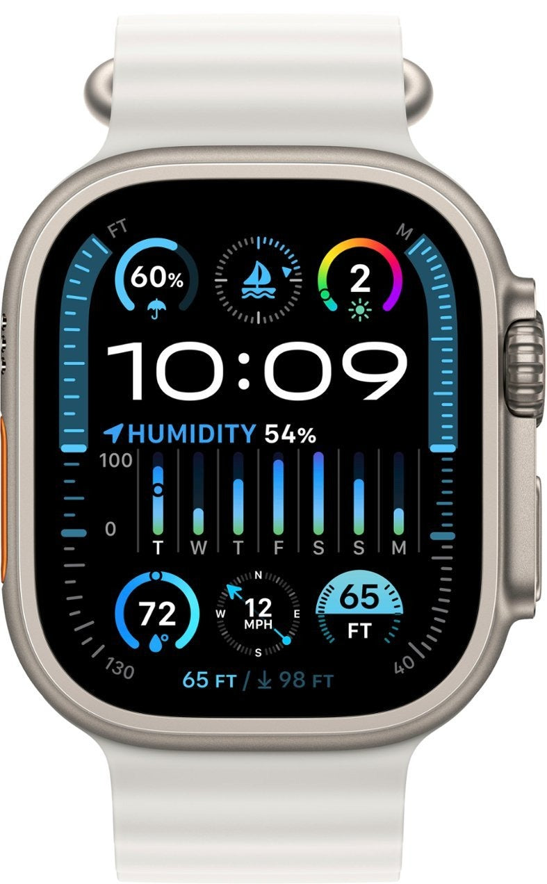 Apple Watch Ultra 2 (GPS + Cellular) 49mm - Titanium Case & White Ocean Band (Refurbished)