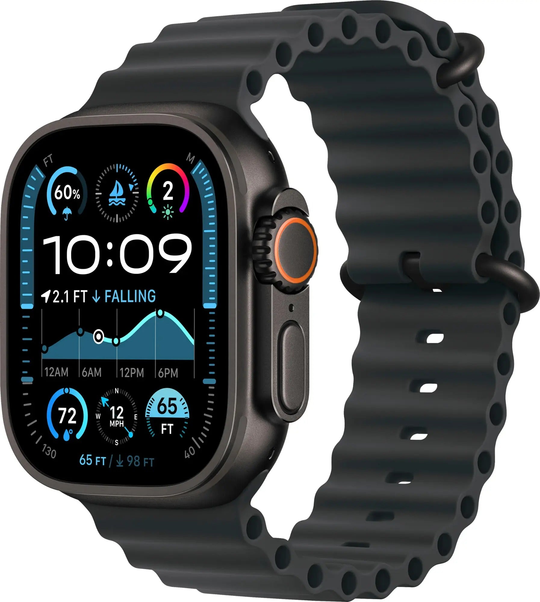 Apple Watch Ultra 2 (GPS + LTE) 49MM Black Titanium Case Black Ocean Band (Refurbished)