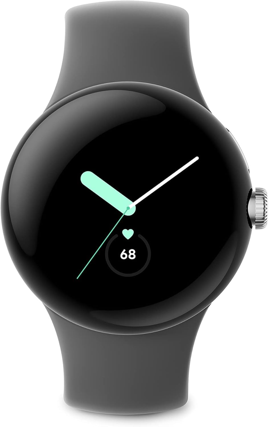 Google Pixel Watch 1 (GPS+LTE) 41mm Silver Stainless Steel Charcoal Active Band (Pre-Owned)