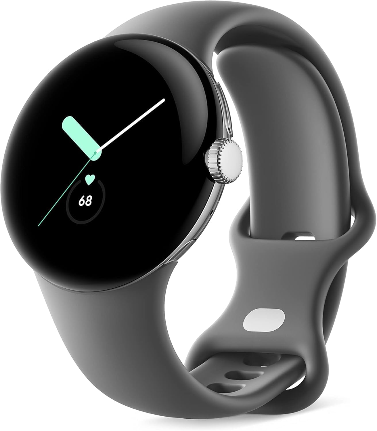 Google Pixel Watch 1 (GPS+LTE) 41mm Silver Stainless Steel Charcoal Active Band (Pre-Owned)