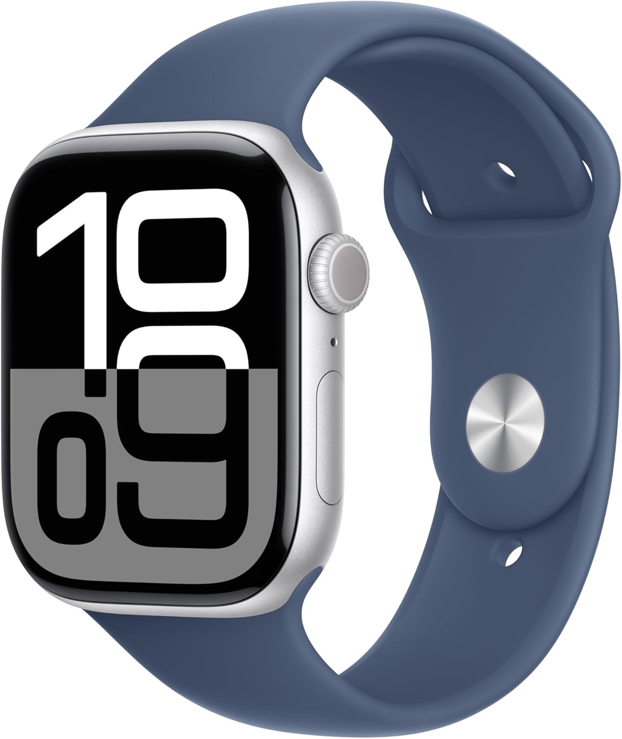 Apple Watch Series 10 (GPS + LTE) 46MM Silver Aluminum Case Denim Sport Band (Refurbished)