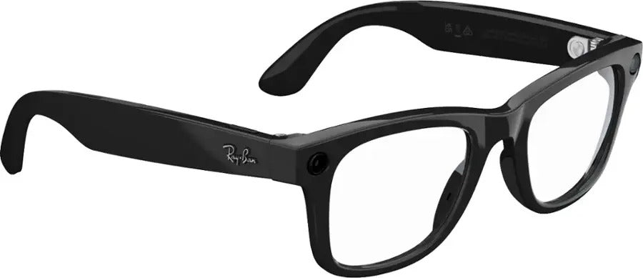 Ray-Ban Meta Wayfarer Meta Shiny Black AI Regular Glasses with Clear Lenses (Refurbished)