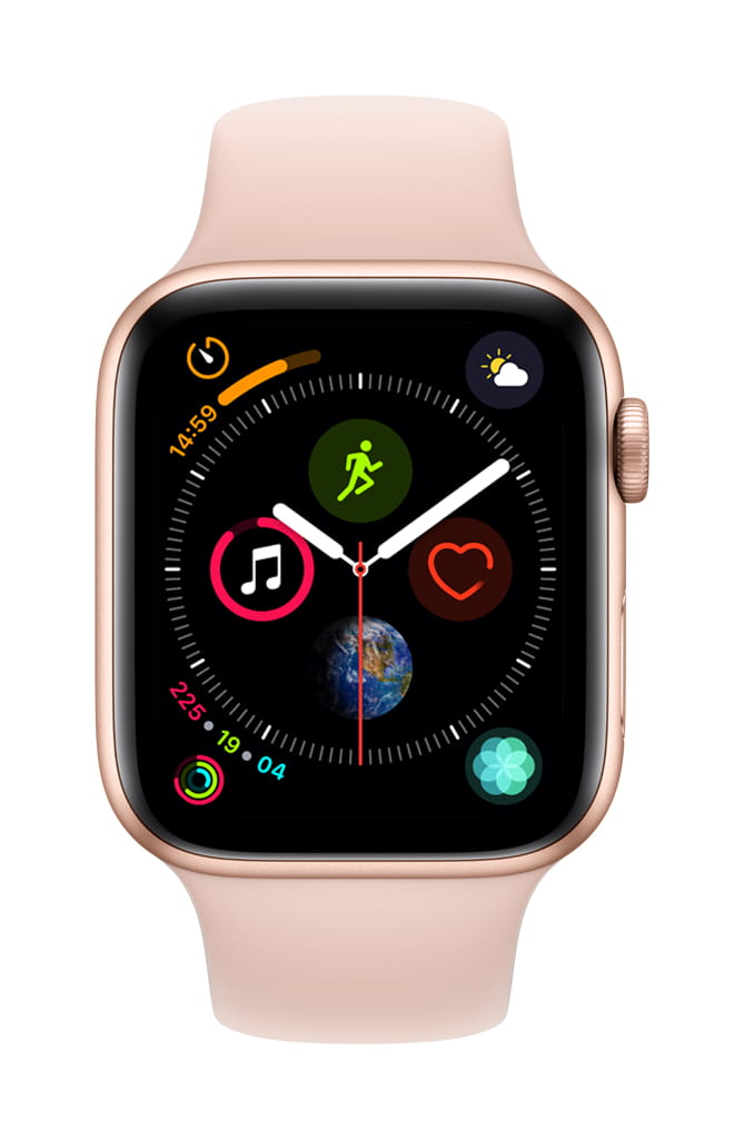 Apple Watch Series 4 GPS w/ 44MM Gold Aluminum Case &amp; Pink Sand Sport Band (Refurbished)