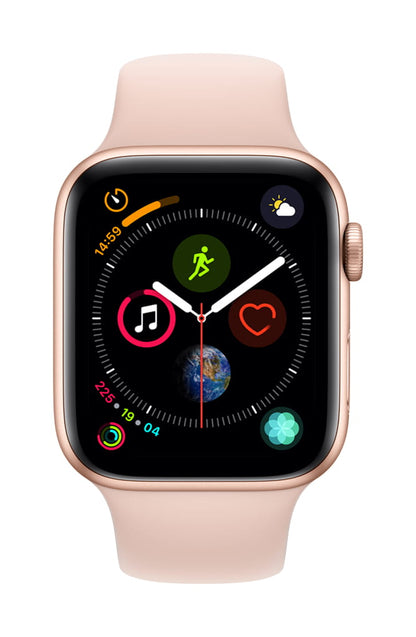 Apple Watch Series 4 GPS w/ 44MM Gold Aluminum Case &amp; Pink Sand Sport Band (Refurbished)