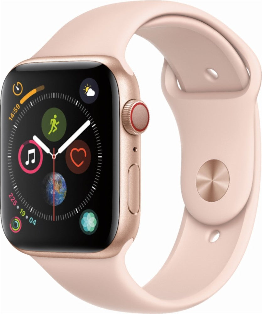 Apple Watch Series 4 (2018) 44mm GPS + Cellular - Gold Aluminum Case &amp; Pink Sand Sport Band (Refurbished)