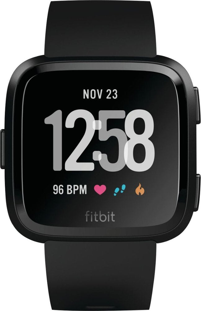 Fitbit Versa - Smart Watch with Heart Rate Monitor - Black (Refurbished)