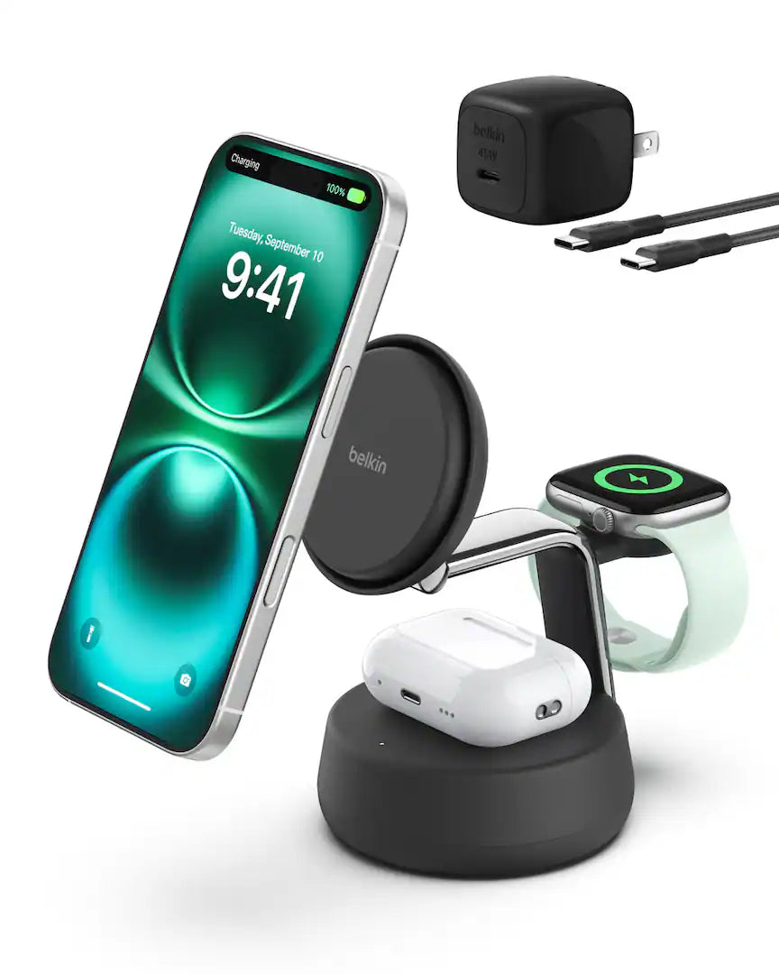 Belkin UltraCharge Pro 3-in-1 Magnetic Charging Dock - Charcoal (Refurbished)