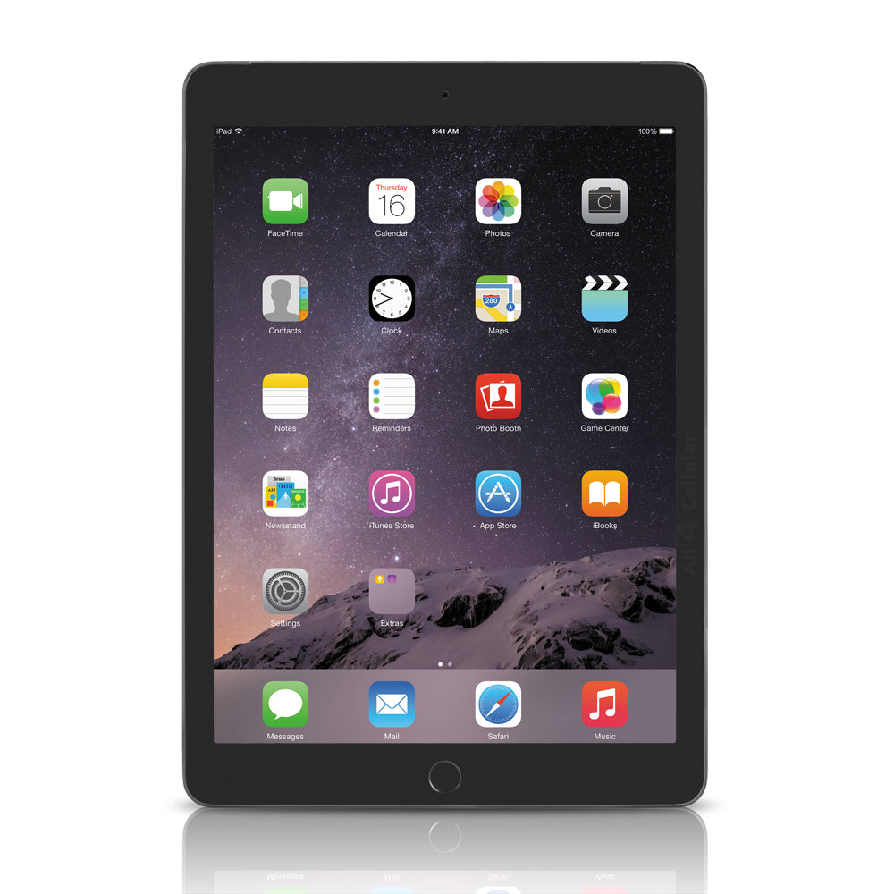Apple iPad Air 2nd Generation, 16GB, WIFI + Unlocked All Carriers - Space Gray (Refurbished)
