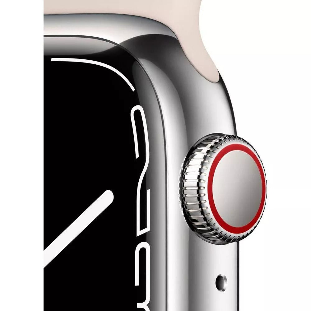 Apple Watch Series 7 (GPS + LTE) 41mm Silver Stainless Steel Case & Starlight Sport Band (Used)