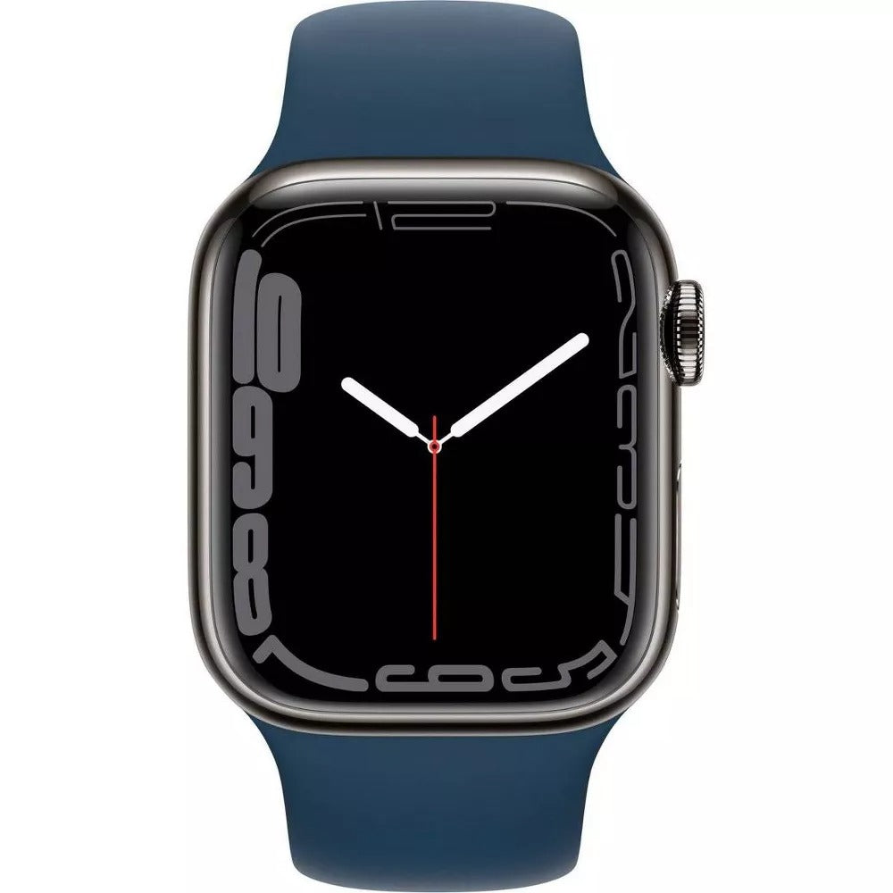 Apple Watch Series 7 (GPS + LTE) 41mm Graphite Stainless Steel Case &amp; Abyss Blue Sport Band (Used)