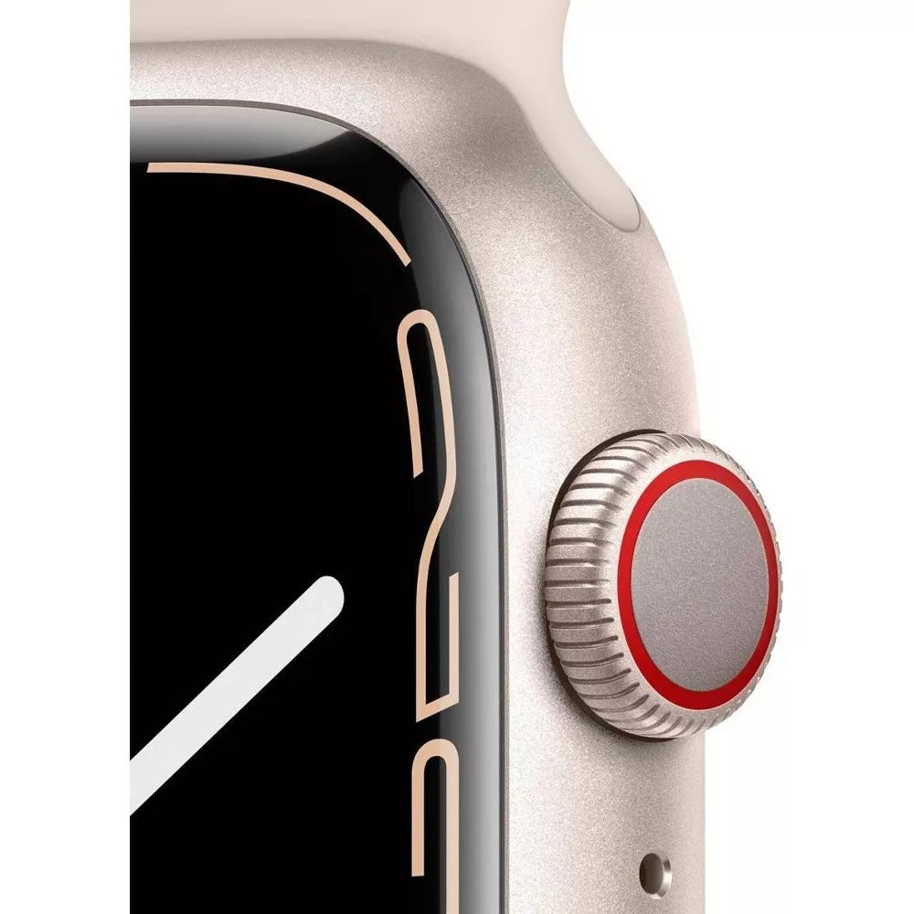 Apple Watch Series 7 (GPS + LTE) 45mm Silver Stainless Steel Case & Starlight Sport Band (Used)