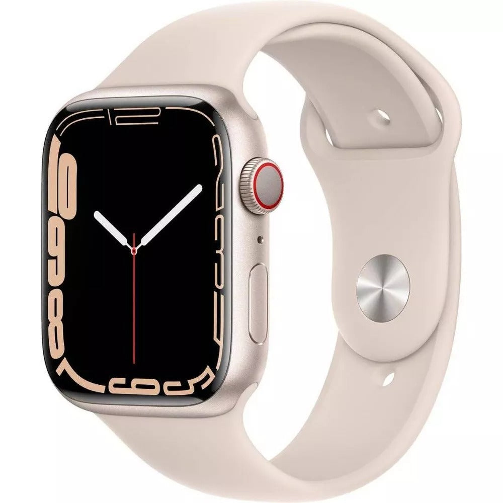 Apple Watch Series 7 (GPS + LTE) 45mm Silver Stainless Steel Case & Starlight Sport Band (Used)