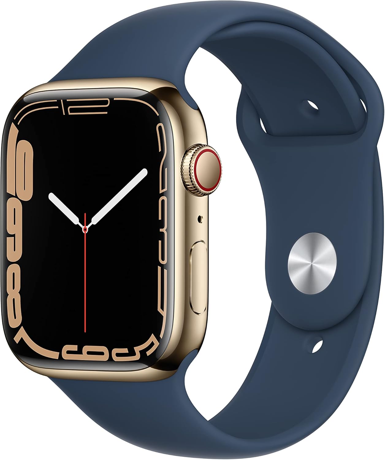 Apple Watch Series 7 (GPS + LTE) 45MM Gold Stainless Steel Case Abyss Blue Sport Band (Used)