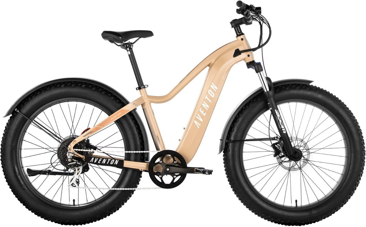 Aventon Aventure Step-Over Ebike with 45-mile Operating Range, Large -SoCal Sand (Used)