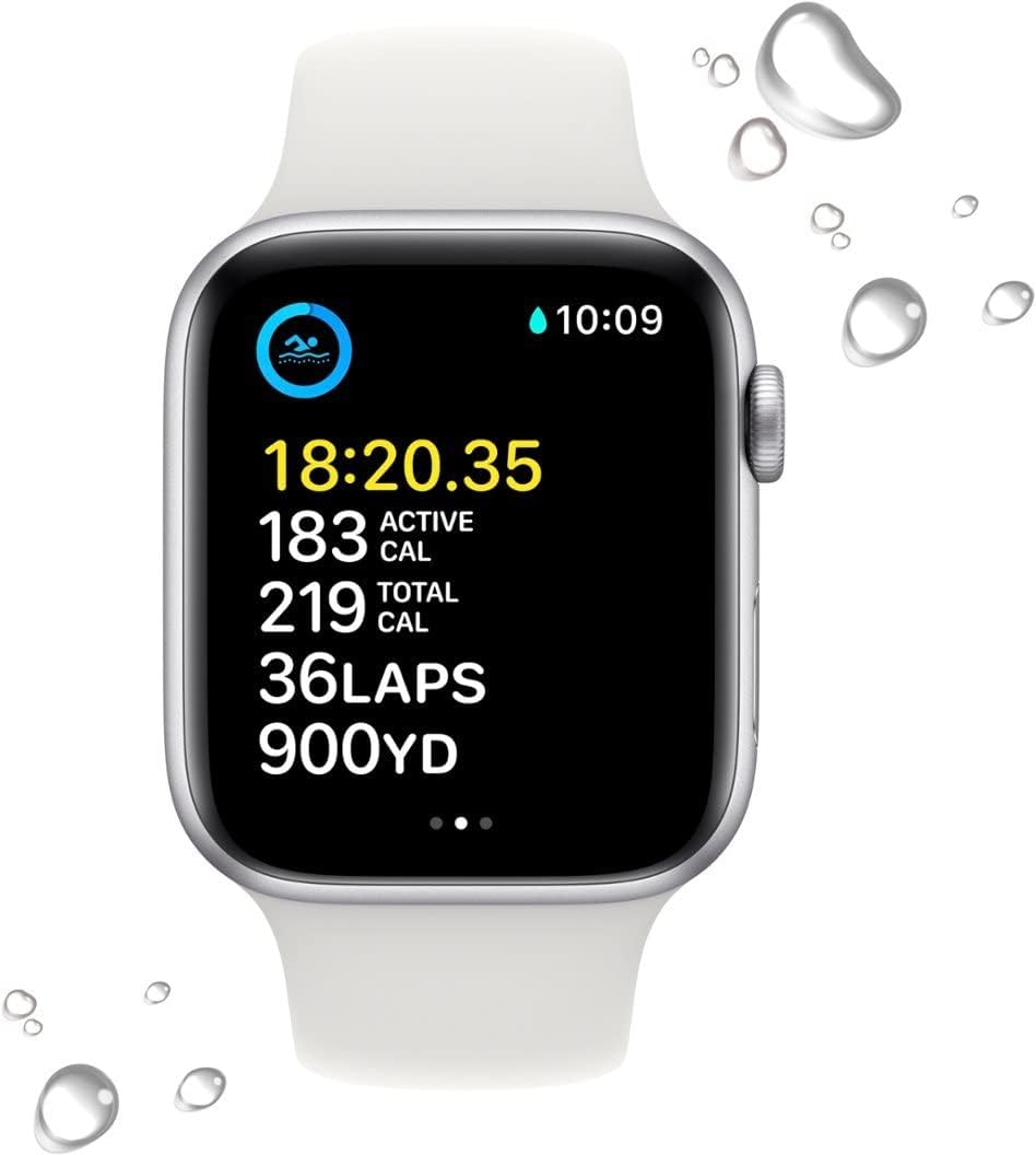 Apple Watch SE 2nd Gen (GPS + LTE) 44mm Silver Aluminum Case & White Sport Band (Used)