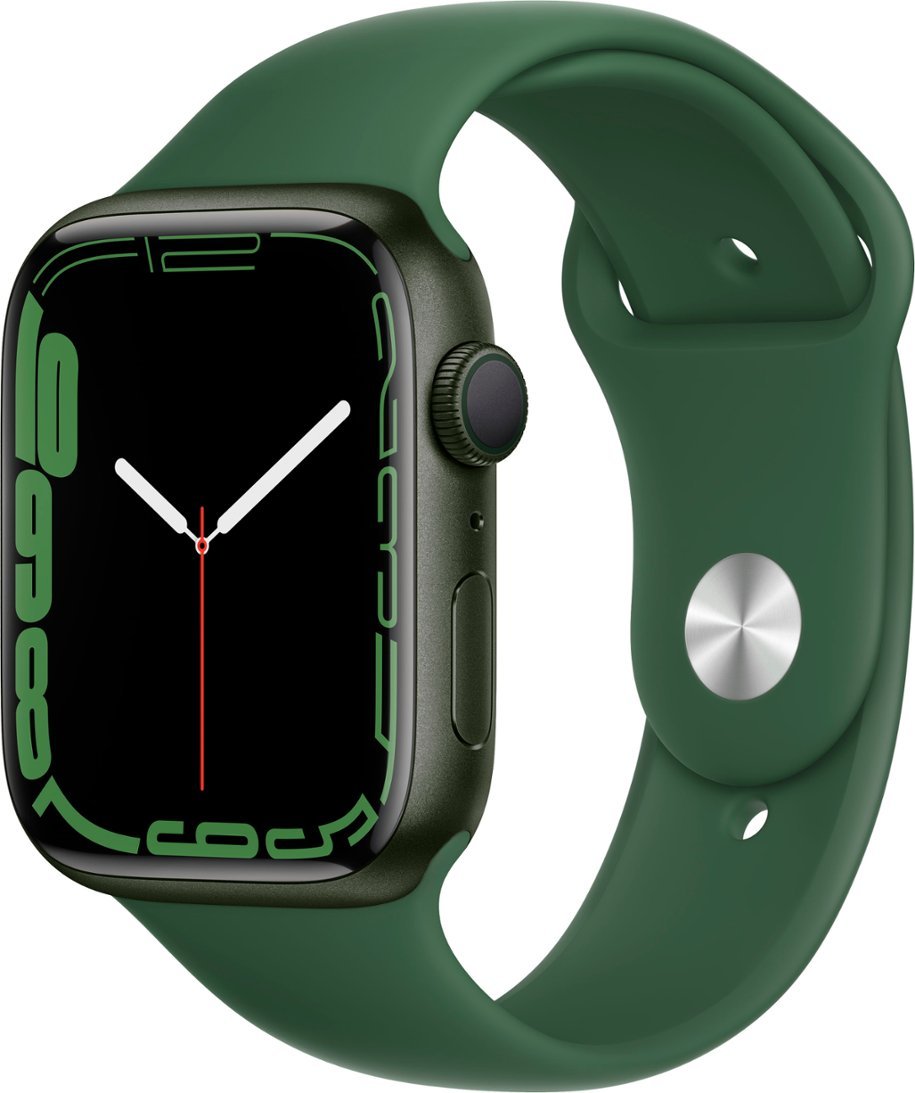 Apple Watch Series 7 (GPS) 45MM Green Aluminum Case Clover Sport Band (Refurbished)