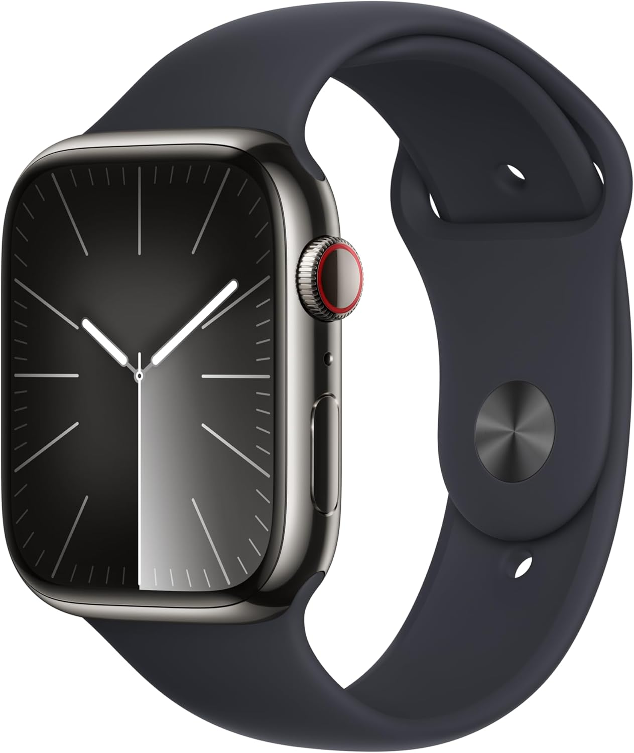 Apple Watch Series 9 (GPS + LTE) 41MM Graphite Stainless Steel Case Midnight Sport Band (Pre-Owned)