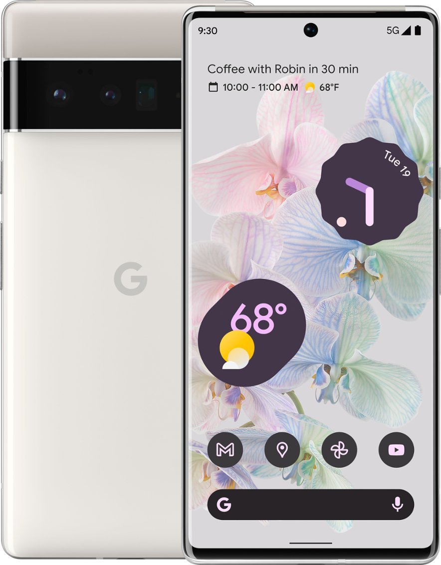 Google Pixel 6 Pro 256GB (Unlocked) - Cloudy White (Renewed)