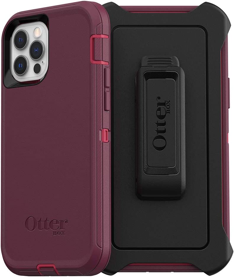 OtterBox DEFENDER SERIES Case &amp; Holster for Apple iPhone 12/12 Pro - Berry Potion (Certified Refurbished)